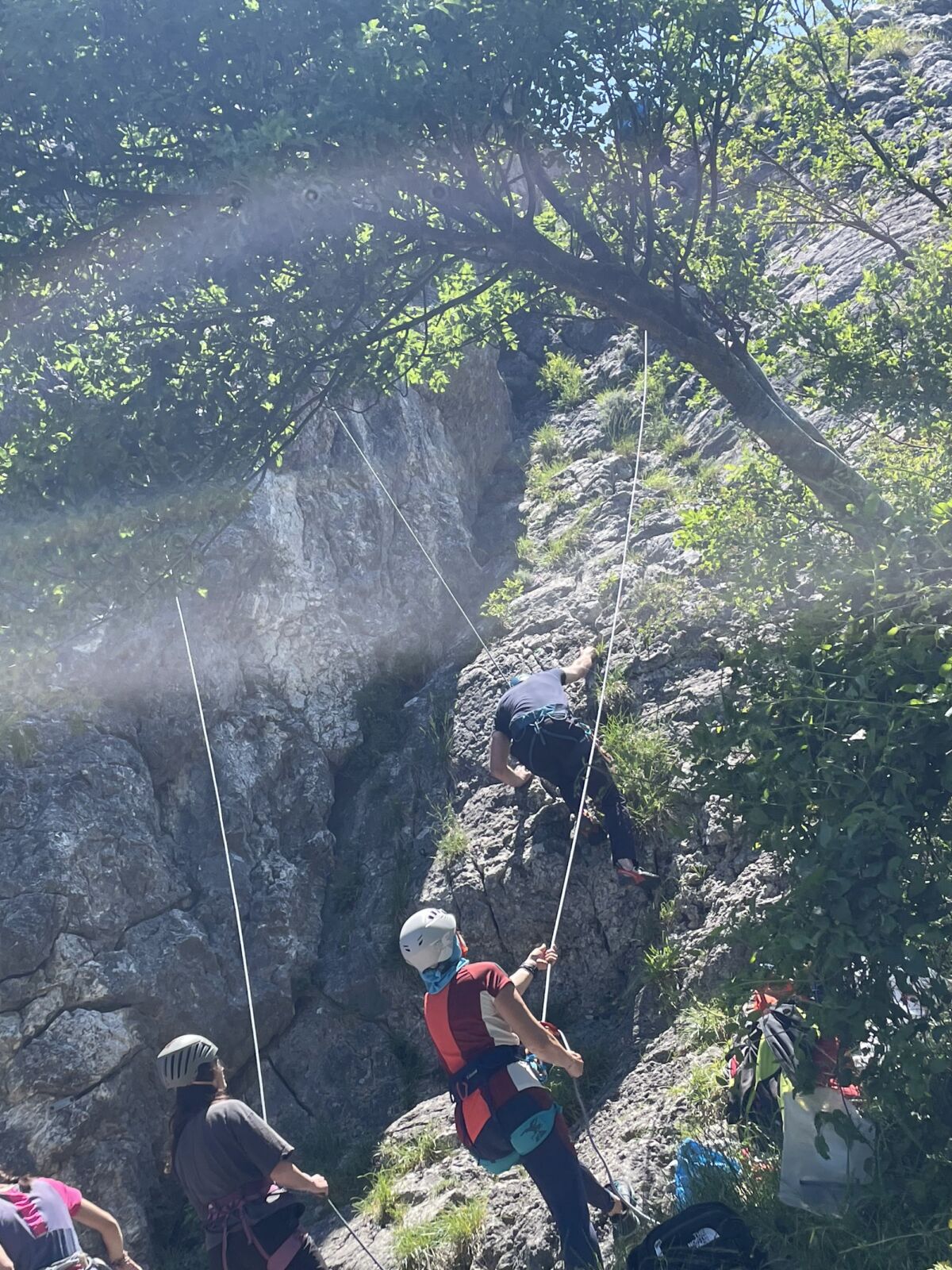 Student on the wall during a Caruso Method course